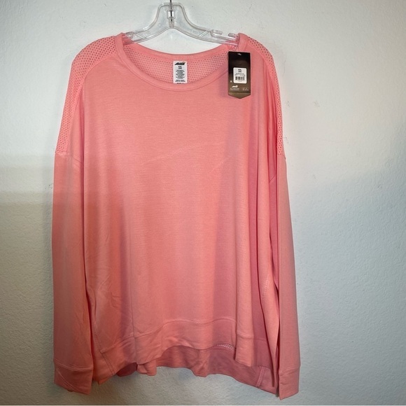 Avia Women’s Mesh Back Long Sleeve T-Shirt With Side Slit XXL 20 - Picture 2 of 14